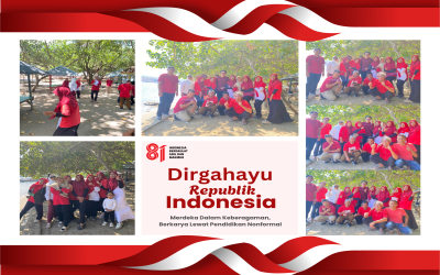 Semarakkan HUT Ke-81 RI, SPNF SKB Kota Bima Gelar Team Building Pantai Kolo
